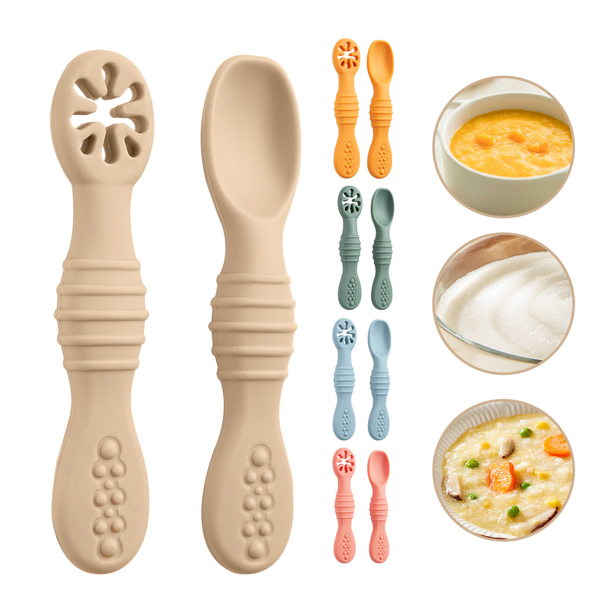 Baby Led Weaning Set - 2 unids/set de cucharas de silicona