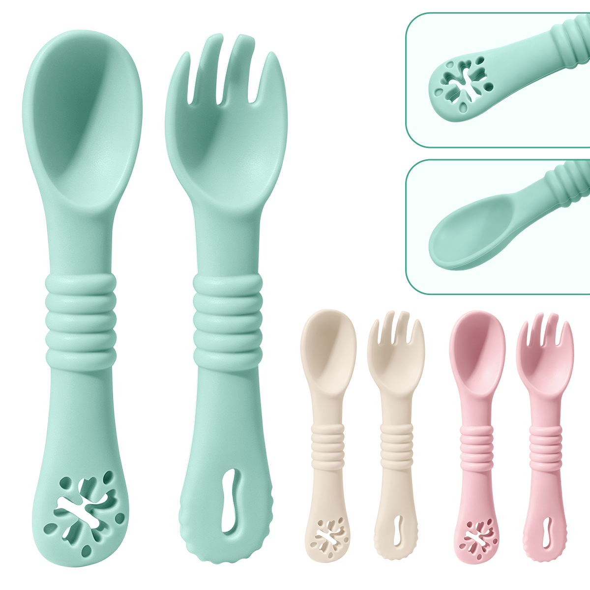Baby Led Weaning Set - 2 unids/set de cucharas de silicona