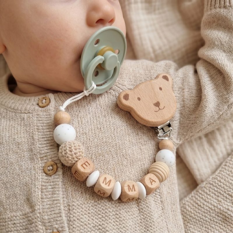 Baby Products Gift - Clip para Chupón Personalizado con Nombre,