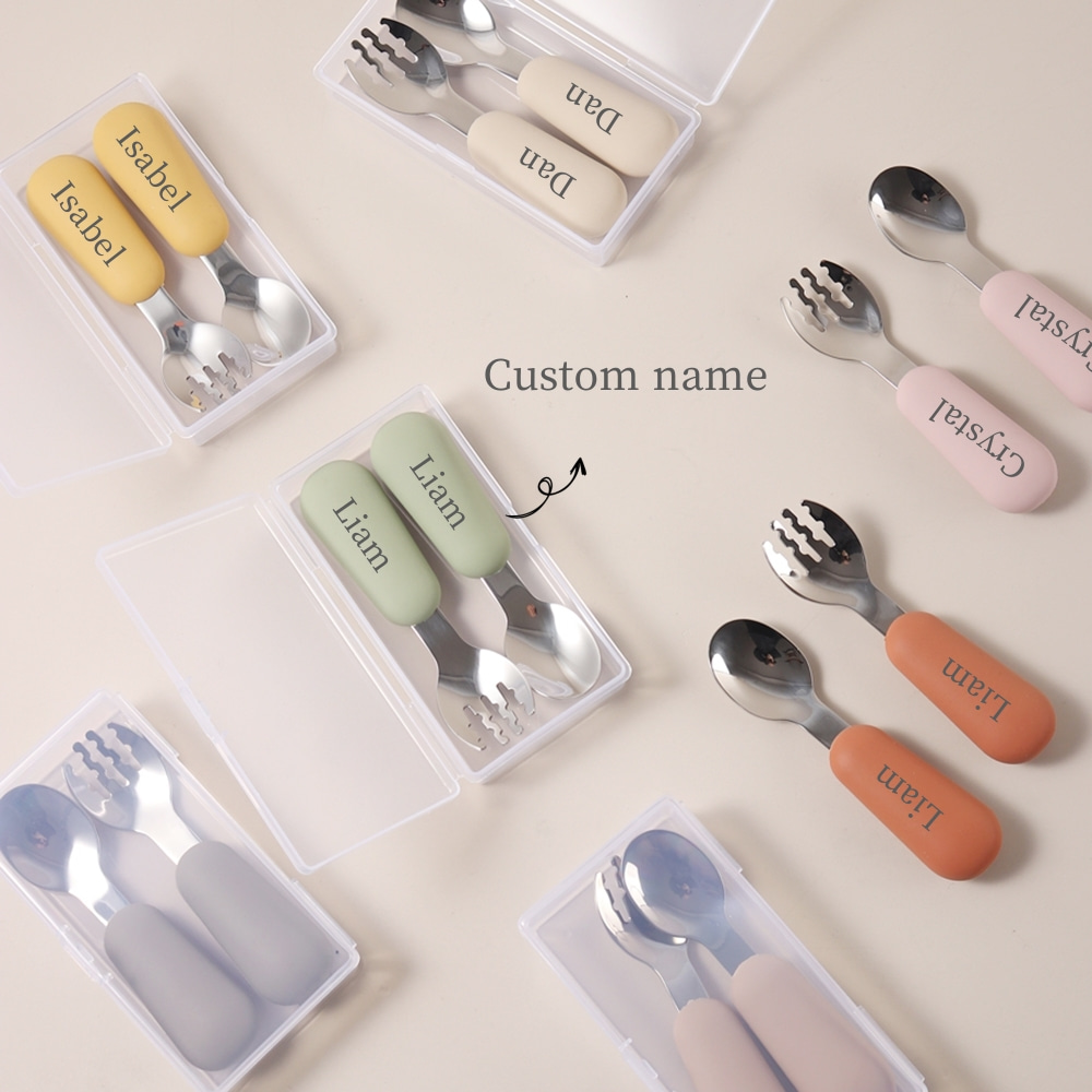Baby Led Weaning Set - Juego de Cucharas y Tenedores Personalizados