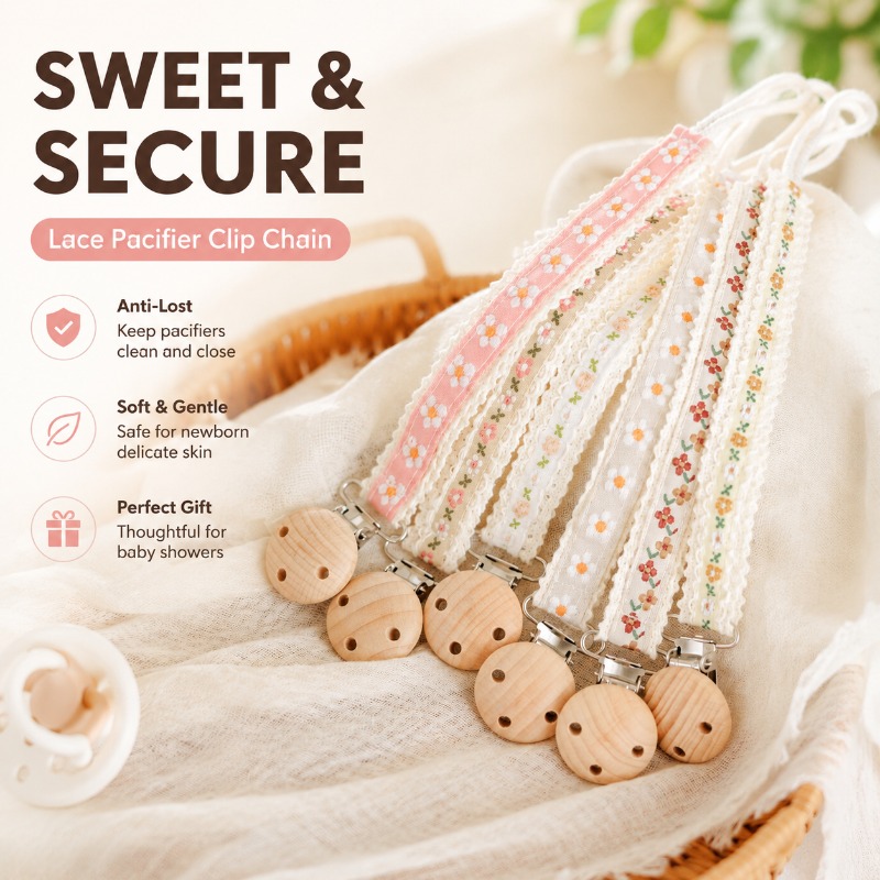 Baby Products Gift - Cadena de Encaje para Chupete, Clip